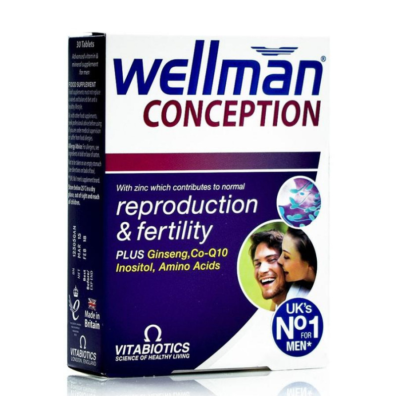 Thuốc hỗ trợ sinh sản cho nam giới Wellman Conception 30 viên