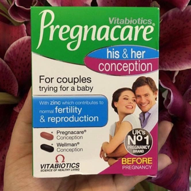 Viên uống Vitabiotics Pregnacare His & Her Conception là công thức cân bằng dinh dưỡng hàng ngày cho sức khoẻ sinh sản nam và nữ cũng như sức khoẻ tổng thể