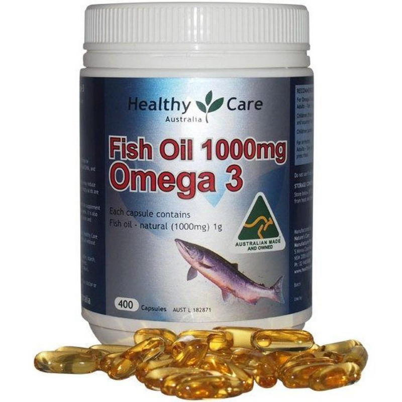 Thực phẩm chức năng Dầu cá tự nhiên Fish Oil Healthy Care Omega-3 1000mg 400 viên của Úc