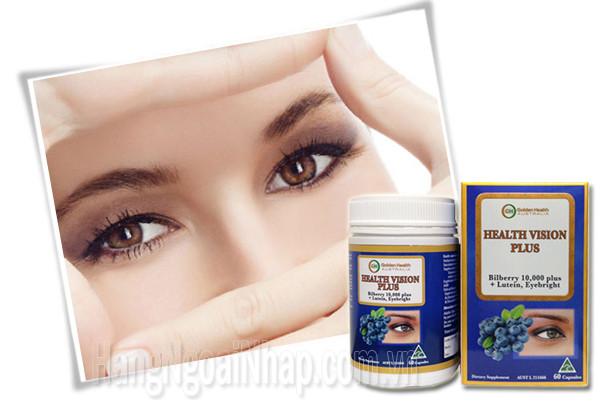 Thuốc bổ mắt Health Vision Plus Bilberry 10.000 plus bổ sung các thành phần quan trọng của mắt như bilberry, lutein, dầu cá giúp khôi phục và duy trì sức khỏe cũng như chức năng cho đôi mắt của bạn.