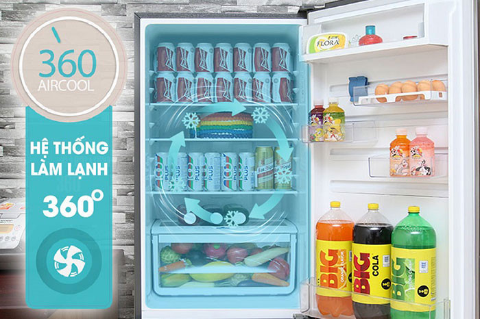 Tủ lạnh Electrolux EBE3500AG có hệ thống làm lạnh 360 độ đem lại sự phân bố luồng khí lạnh đều khắp tủ. Từ đó mọi thực phẩm sẽ được làm lạnh tối ưu và hiệu quả nhất