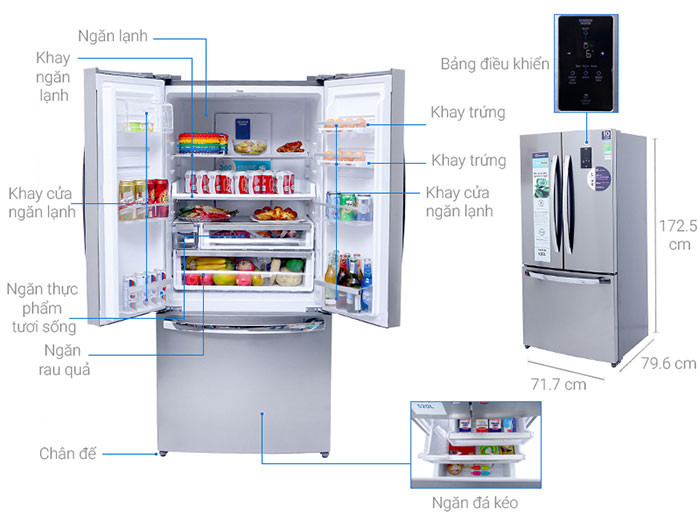 Cấu tạo của Tủ Lạnh Electrolux EHE5220AA