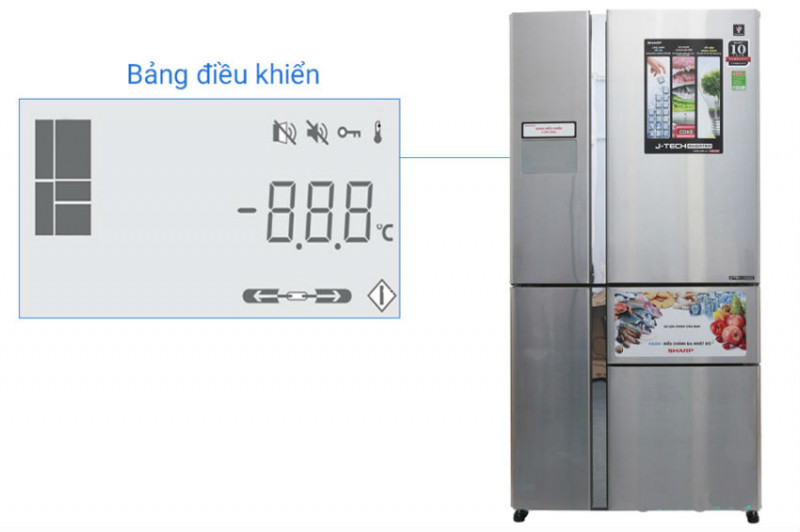 Tủ lạnh Sharp inverter SJ-F5X76VM-SL