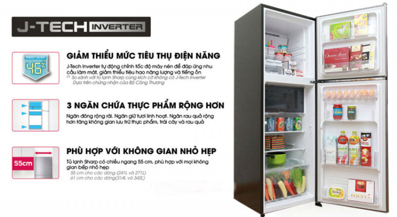 Tủ lạnh Sharp SJ-X281E-DS