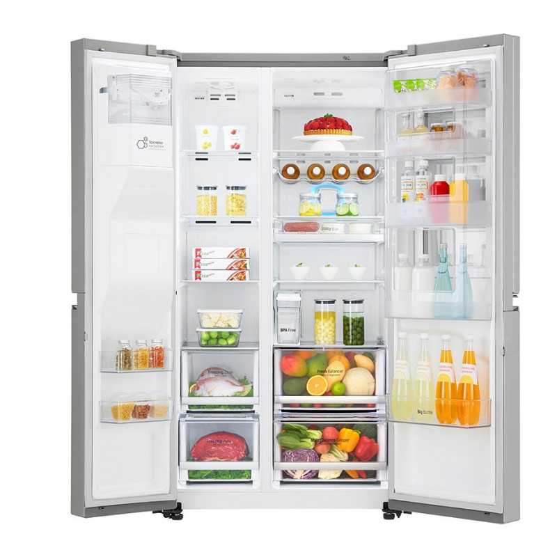 Tủ lạnh side by side LG được tích hợp công nghệ Smart ThinQ vô cùng thông minh, bạn có thể điều khiển tủ lạnh bằng điện thoại thông minh từ xa