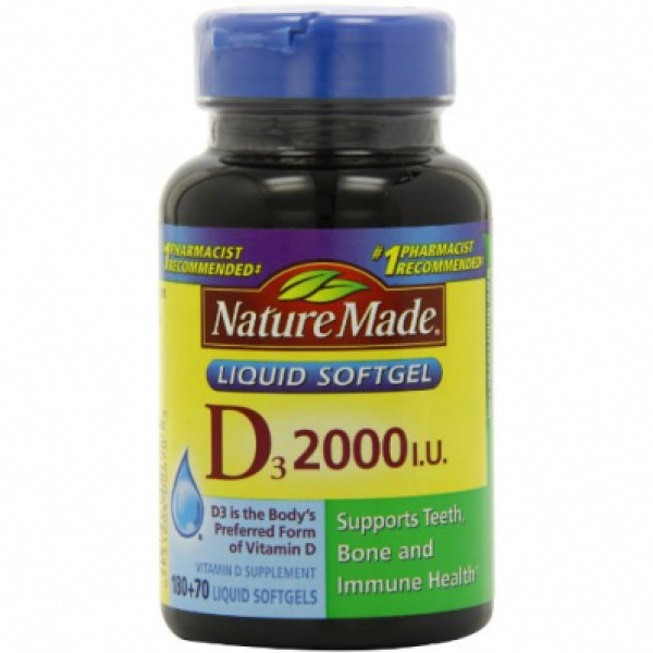 Viên Uống Vitamin D3 2.000 I.U Liquid Softgels Nature Made