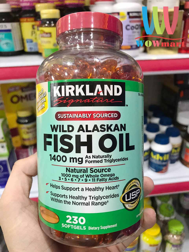 Dầu cá Alaska Kirkland Signature Wild Alaskan Fish Oil 1400mg 230 viên