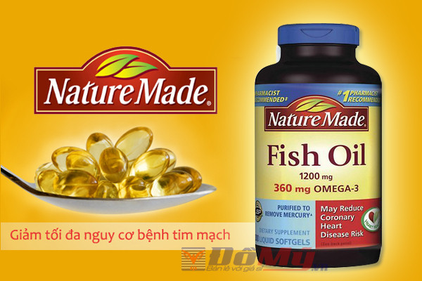 Sử dụng 02 viên dầu cá Nature Made 1200mg hàng ngày trong 01 tuần tương đương với 02 khẩu phần ăn cá mỡ sẽ mang lại sự hấp thụ tối ưu, cung cấp axit béo Omega-3 giúp tim khỏe manh .