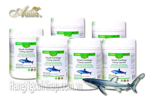 Sụn Vi Cá Aussia Pharma Shark Cartilage 750mg là sản phẩm chiết xuất từ sụn vi cá mập giàu dưỡng chất và tốt cho sức khỏe.