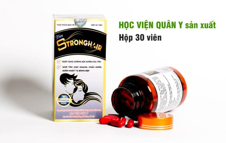 Stronghair được bào chế từ các dược liệu thuốc nam, an toàn như; hà thủ ô, cao sinh địa, cao mè đen cùng nhiều loại vitamin A, B5 và chất bổ như biotin, L-cartritine, L-tartrate không những giúp tóc đen, bóng, khỏe mà còn làm đẹp da, chắc móng