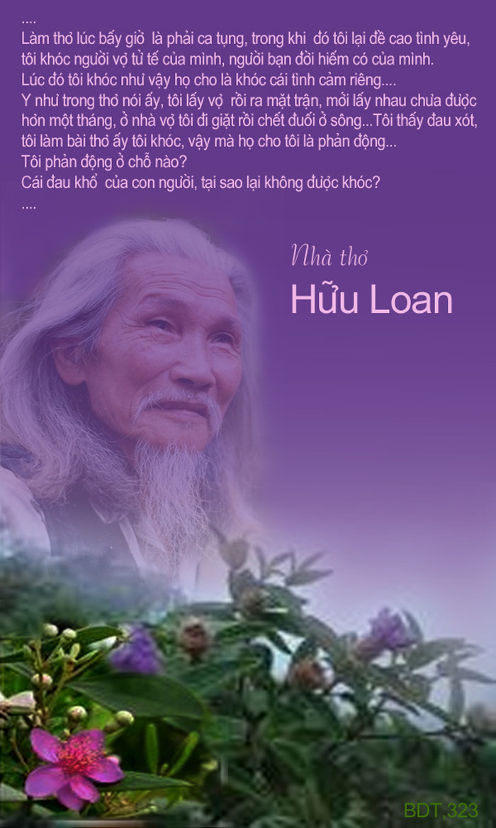 Ảnh chân dung nhà thơ Hữu Loan