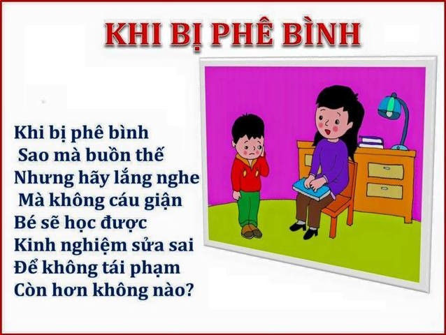 Bài thơ khuyên bé khi bị phê bình lắng nghe để sửa