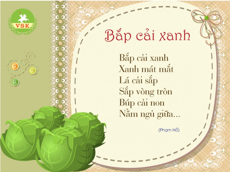 Bài thơ Bắp cải xanh