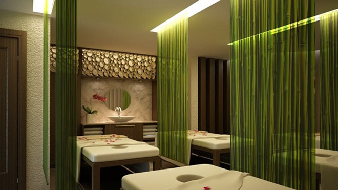 Trang trí spa với rèm cửa