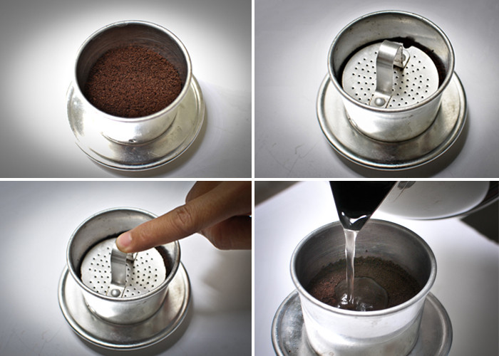 Khi bạn chế nước sôi 100 độ C vào phin chứa cà phê thật, lập tức bột cà phê sẽ nở phồng lên, sủi bột mạnh, thậm chí tràn ra cả ngoài phin.