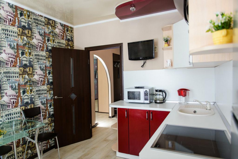 Không gian phòng bếp tại căn hộ Kosmos Apartment