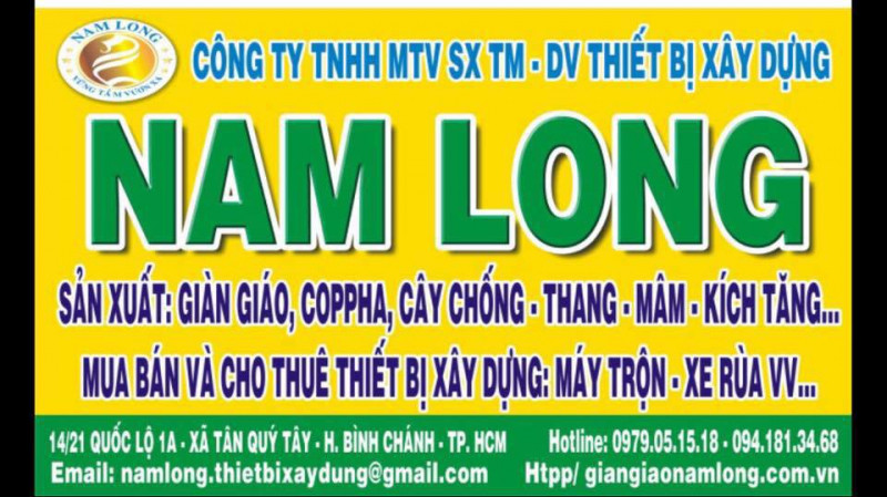 CÔNG TY TNHH MTV SX – TM - DV THIẾT BỊ XÂY DỰNG NAM LONG