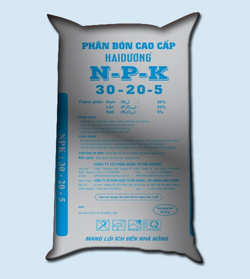 Sản phẩm phân bón cao cấp NPK của công ty quốc tế Hải Dương.