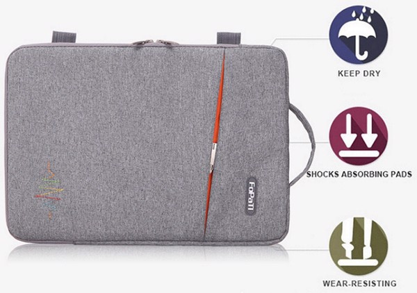Túi chống sốc dày, chắc chắn với 2 lớp mút, bảo vệ 4 chiều cho laptop