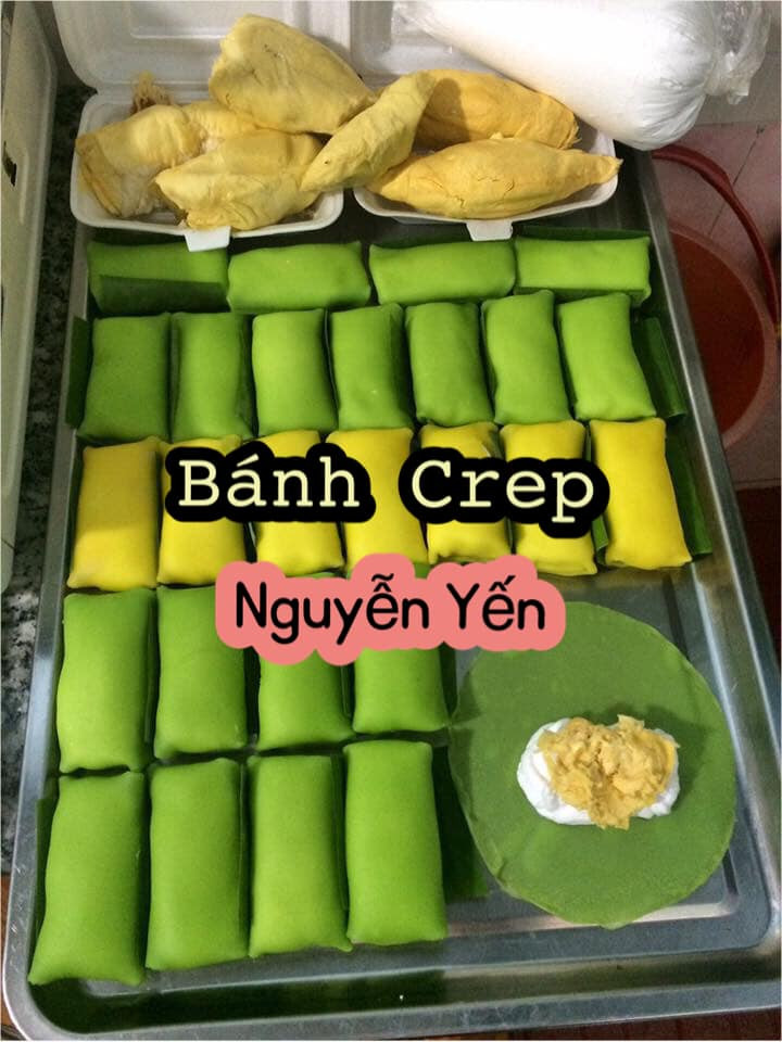 Bánh crepe sầu riêng với hai loại vỏ xanh, vàng của Nguyễn Yến