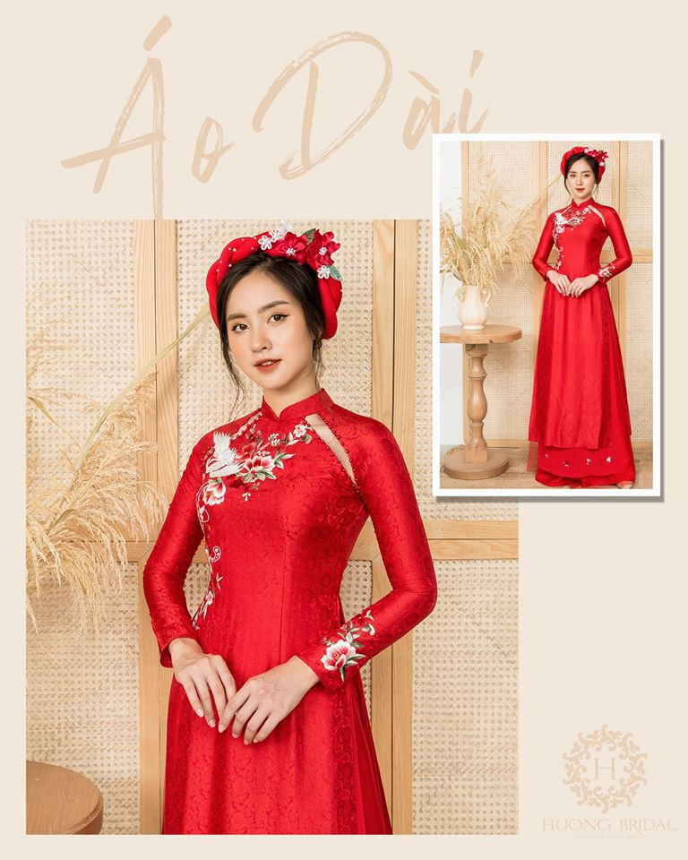 Váy cưới Hương Bridal với áo dài đẹp, ấn tượng