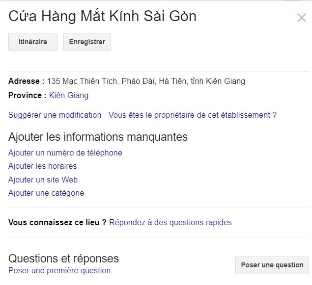 Cửa Hàng Mắt Kính Sài Gòn