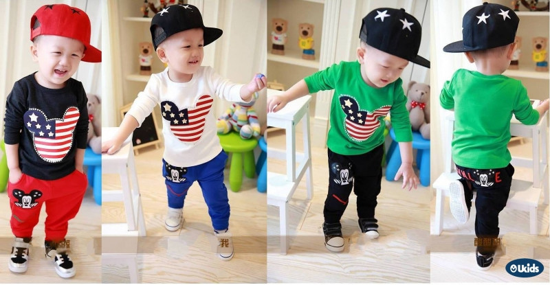 Các mẫu mã quần áo trẻ em đáng yêu được bày bán tại Shop Ukids