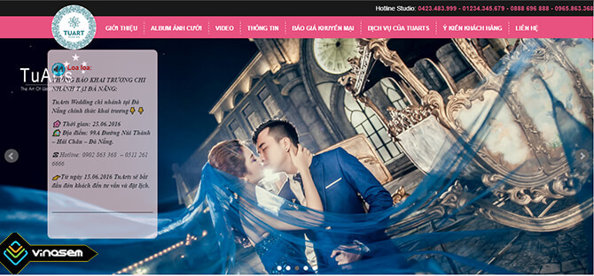 Thiết kế web ảnh viện áo cưới TUART
