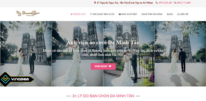 Thiết kế web ảnh viện áo cưới Minh Tân