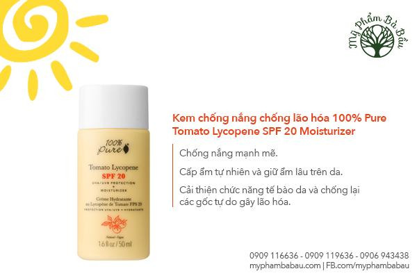 Kem Chống Nắng Chống Lão Hóa 100% Pure Tomato Lycopene SPF 20 Moisturizer