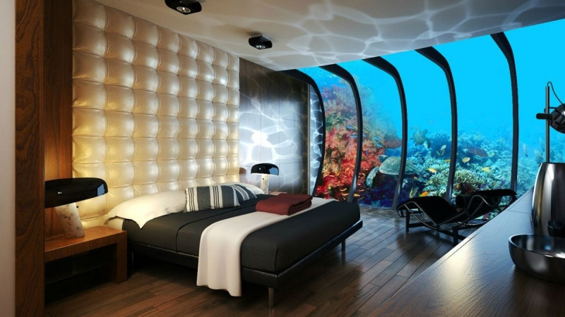 Phòng có thiết kế đặc biệt như dưới đáy đại dương