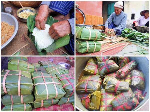 Ông bà, cha mẹ, con cháu cùng quây quần bên nồi bánh chưng bập bùng ngọn lửa ấm áp.