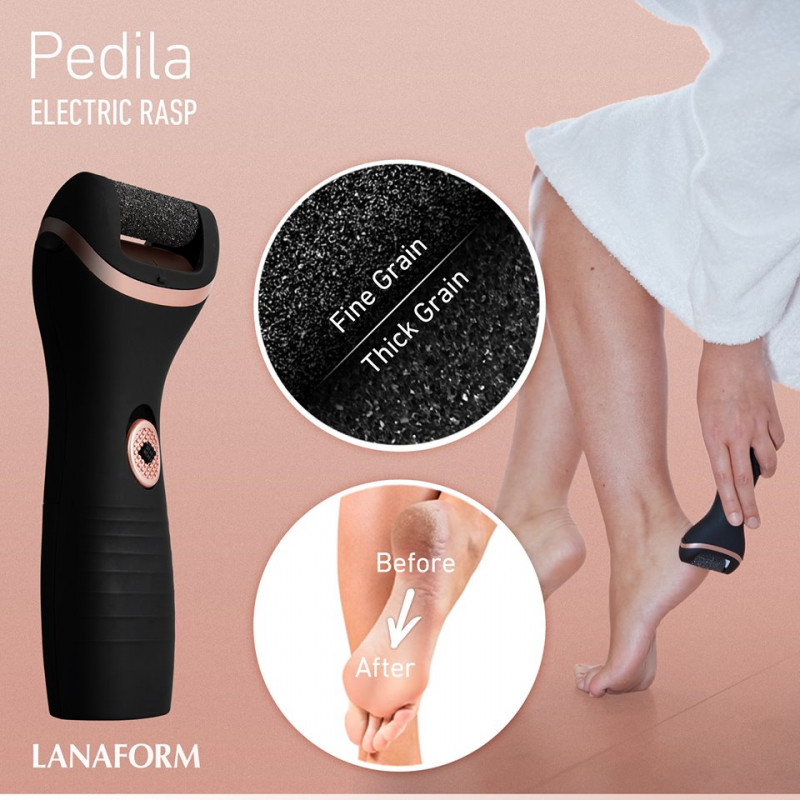 Máy tẩy da chết gót chân Lanaform Pedila LA131505 với thiết kế hiện đại cùng 2 con lăn được cải tiến cho phép thay đổi mức cường độ, điều này giúp bạn dễ dàng và thuận tiện hơn trong việc làm sạch da chết tại gót tay, gót chân