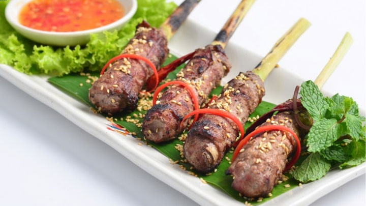 Bò cuốn Xả nướng