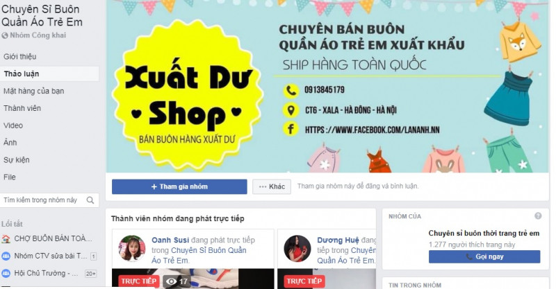 Chuyên sỉ buôn quần áo trẻ em với 622k thành viên là nơi bán hàng hiệu quả