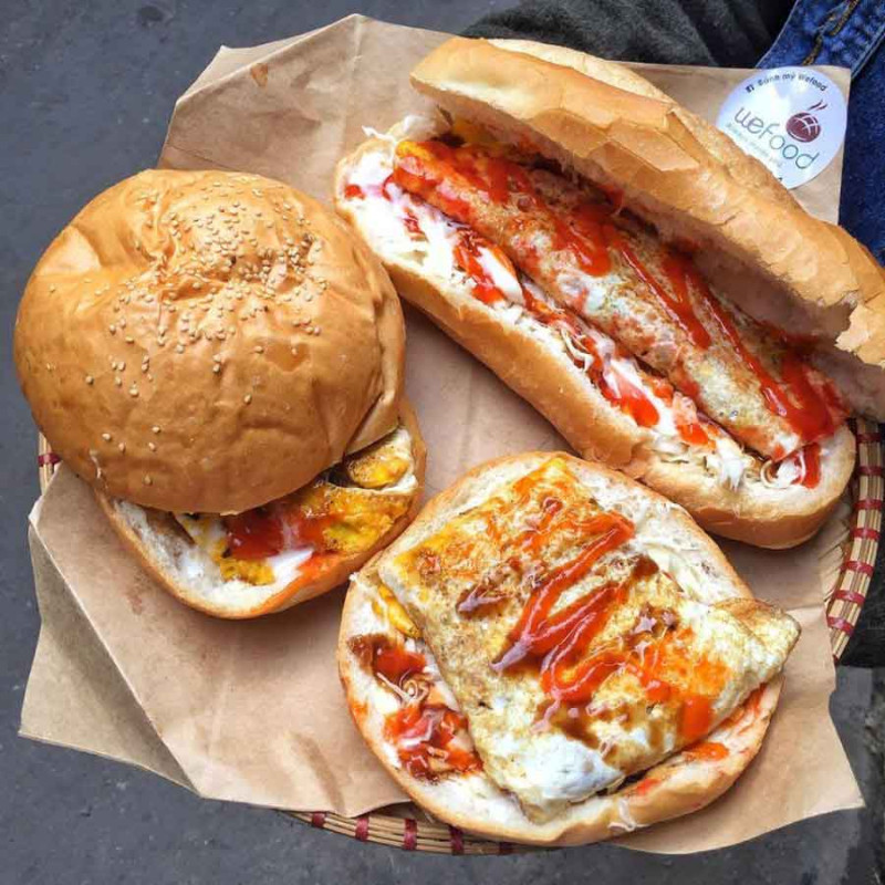 Bánh mỳ pate trứng, hamburger bò – Bánh mỳ WeFood
