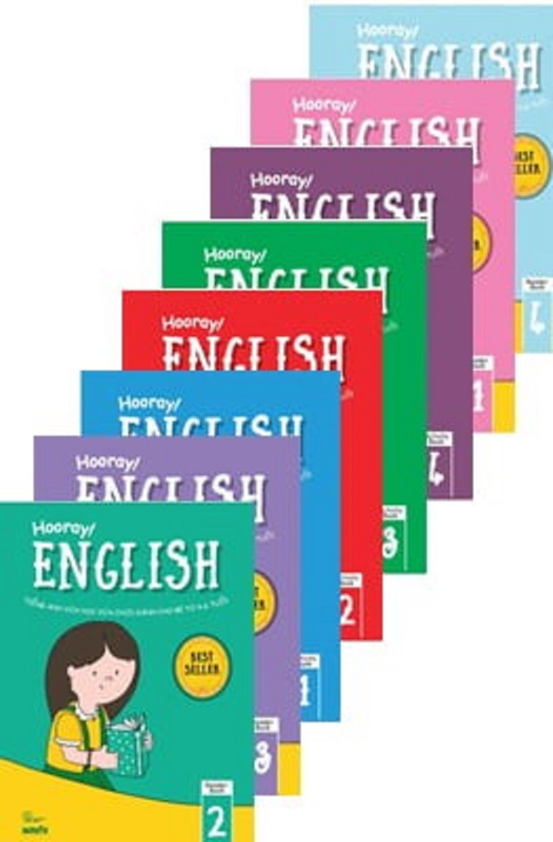 Bộ sách Hooray English gồm 8 cuốn, với các chủ đề thân cận và gần gũi với đời sống hàng ngày