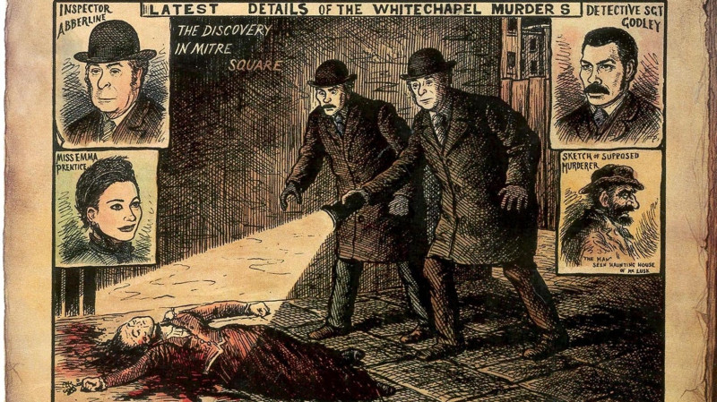 Tranh minh họa cảnh sát tìm thấy thi thể nạn nhân do Jack The Ripper thực hiện