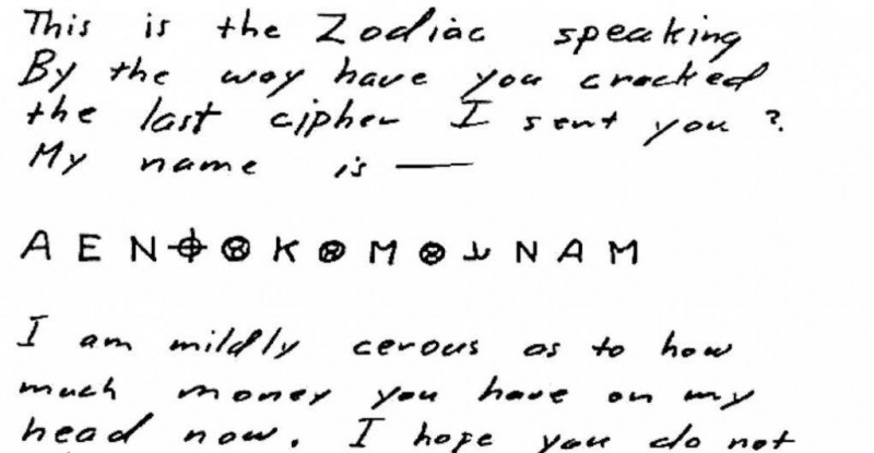 Thư và mật mã của Zodiac Killer