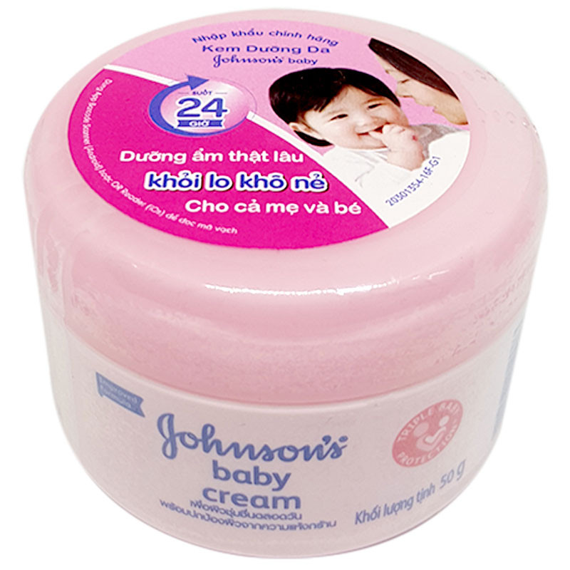Kem dưỡng ẩm Johnson Baby nắp hồng dùng cho da dầu và da hỗn hợp thiên dầu
