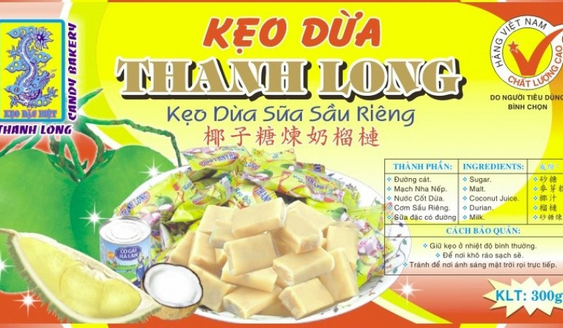 Kẹo dừa sữa sầu riêng