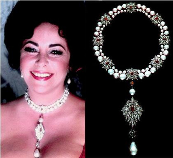 Elizabeth Taylor và chiếc vòng cổ ngọc trai La Paregrina.