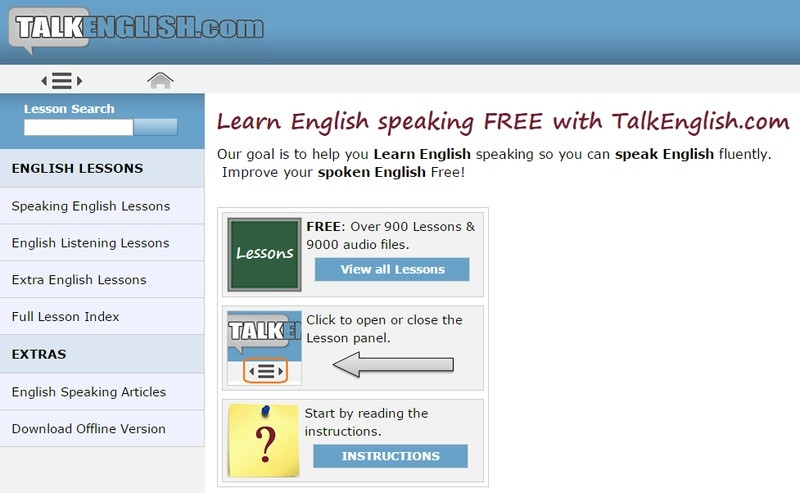 Giao diện trang web Talk English