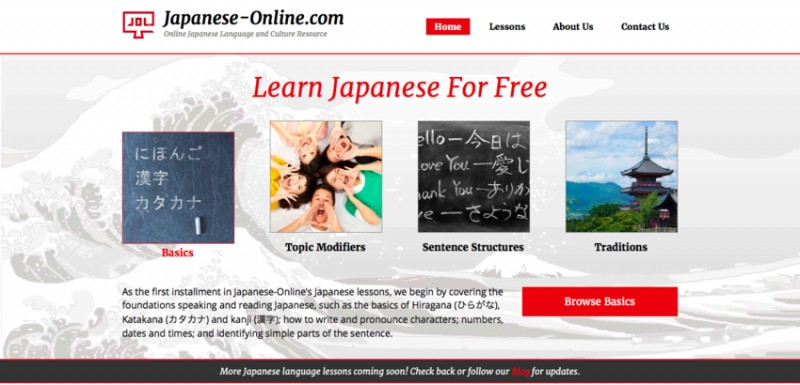 Giao diện Japanese-online.com