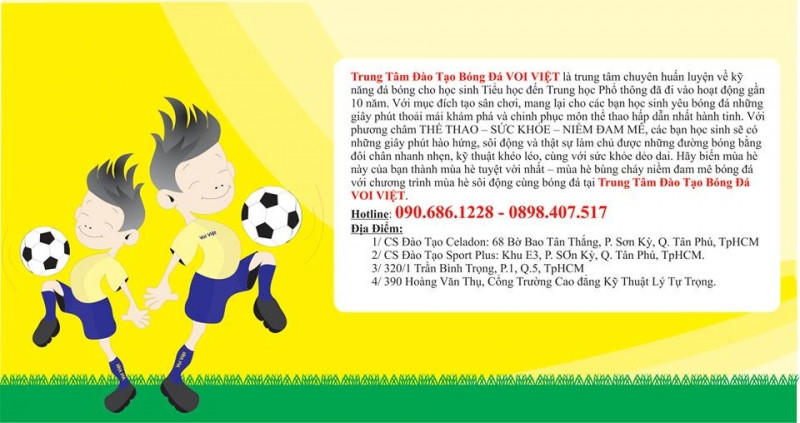 Trung Tâm Đào Tạo Bóng Đá Voi Việt