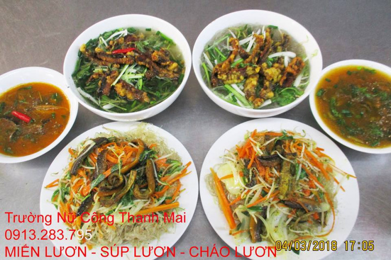 Một số món lươn do học viên chế biến