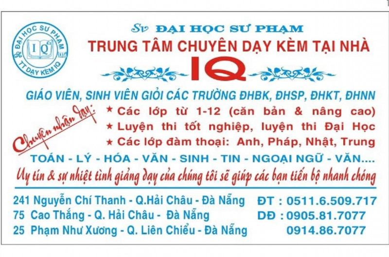 Trung tâm gia sư và tư vấn giáo dục IQ