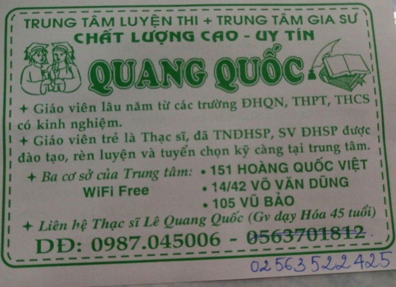 Trung tâm gia sư Quang Quốc