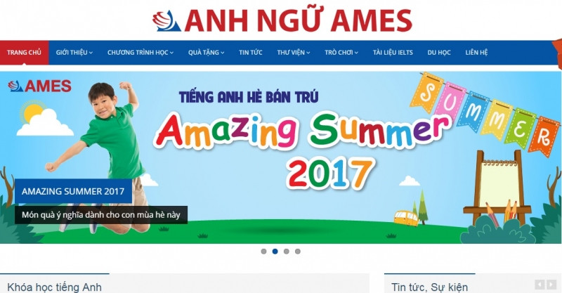 Website của Trung tâm Anh Ngữ EZ learning