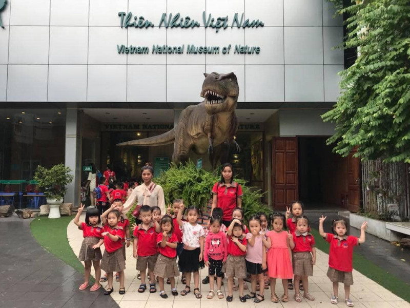 Các bạn nhỏ của trường mầm non Vietkids tham quan trải nghiệm tại Bảo tàng thiên nhiên Việt Nam